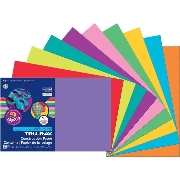 Tru-Ray Paper, Const, 12X18, Brte, 50Sh Pk PAC102941